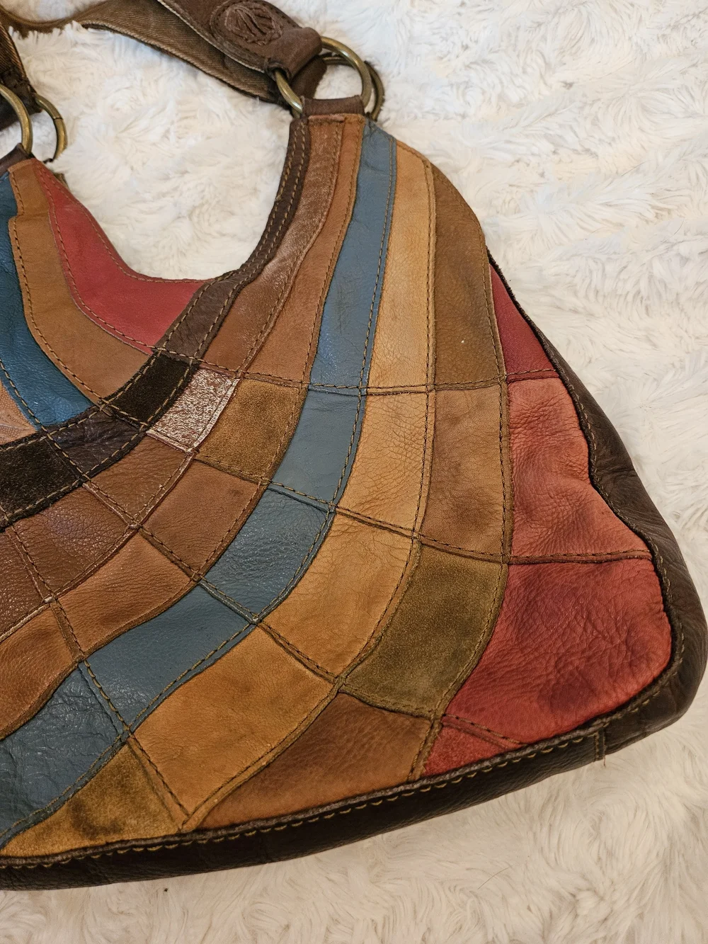 Vintage✨️Lucky Brand Slouchy Patchwork Hobo Bag
